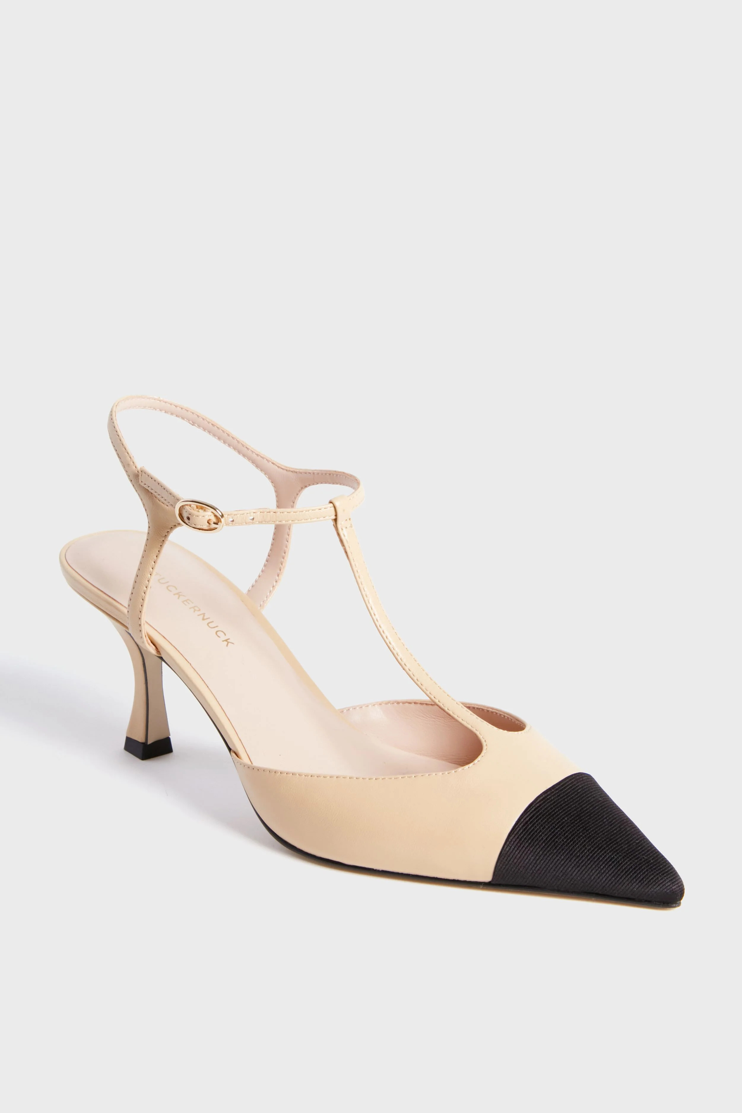 Nude Leather Margot Heels | Tuckernuck (US)
