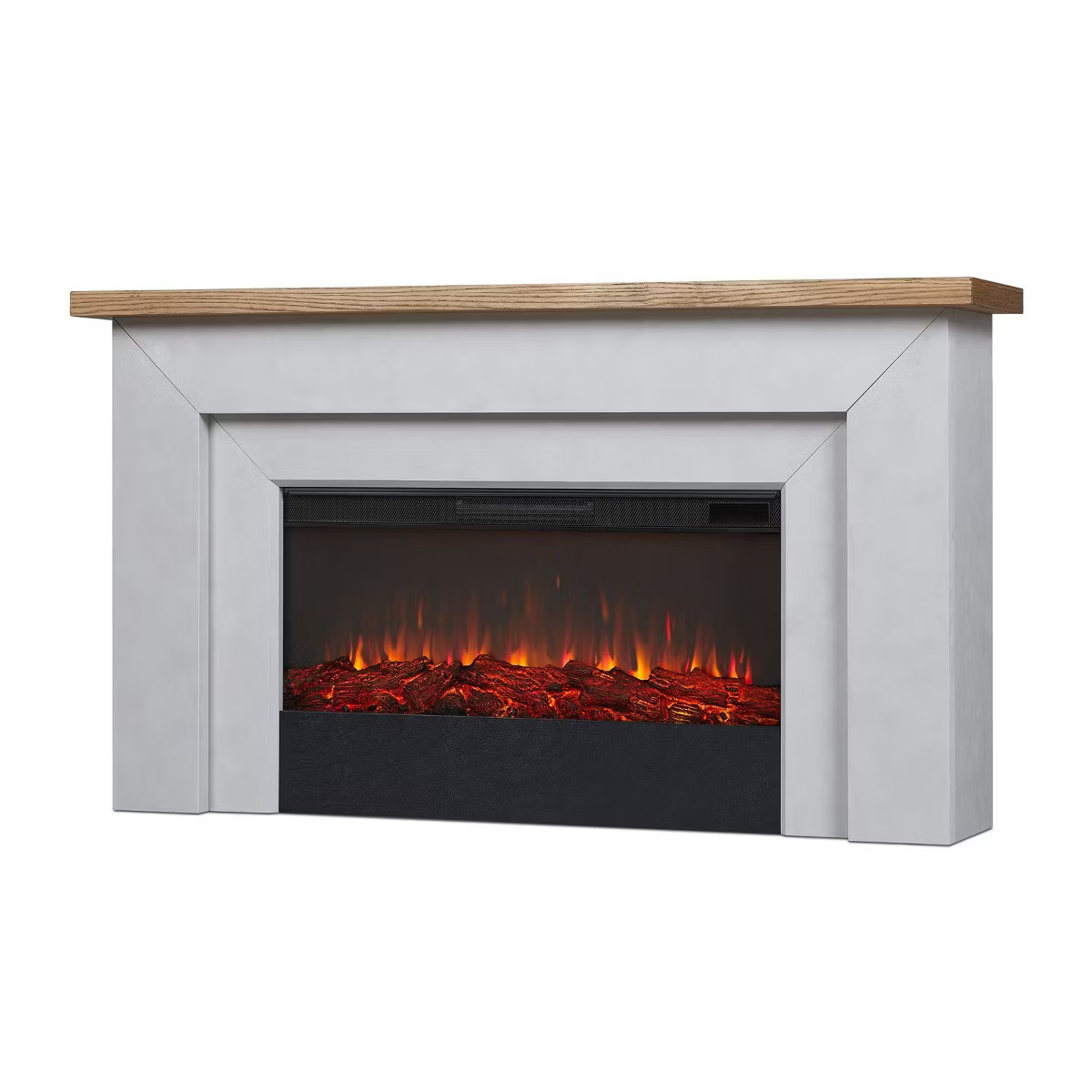 Malie 68" Landscape Electric Fireplace in Venetian Gray by Real Flame | Target