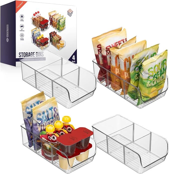 ClearSpace Plastic Pantry Organization and Storage Bins with Dividers – Perfect Kitchen Organiz... | Amazon (US)