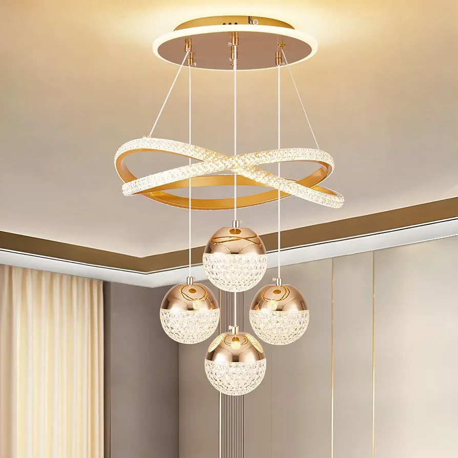 Lustre Pendente para Sala e Quarto | Luminaria Pendente Sala Jantar LED Lustre Linear Contemporâ... | Amazon (BR)