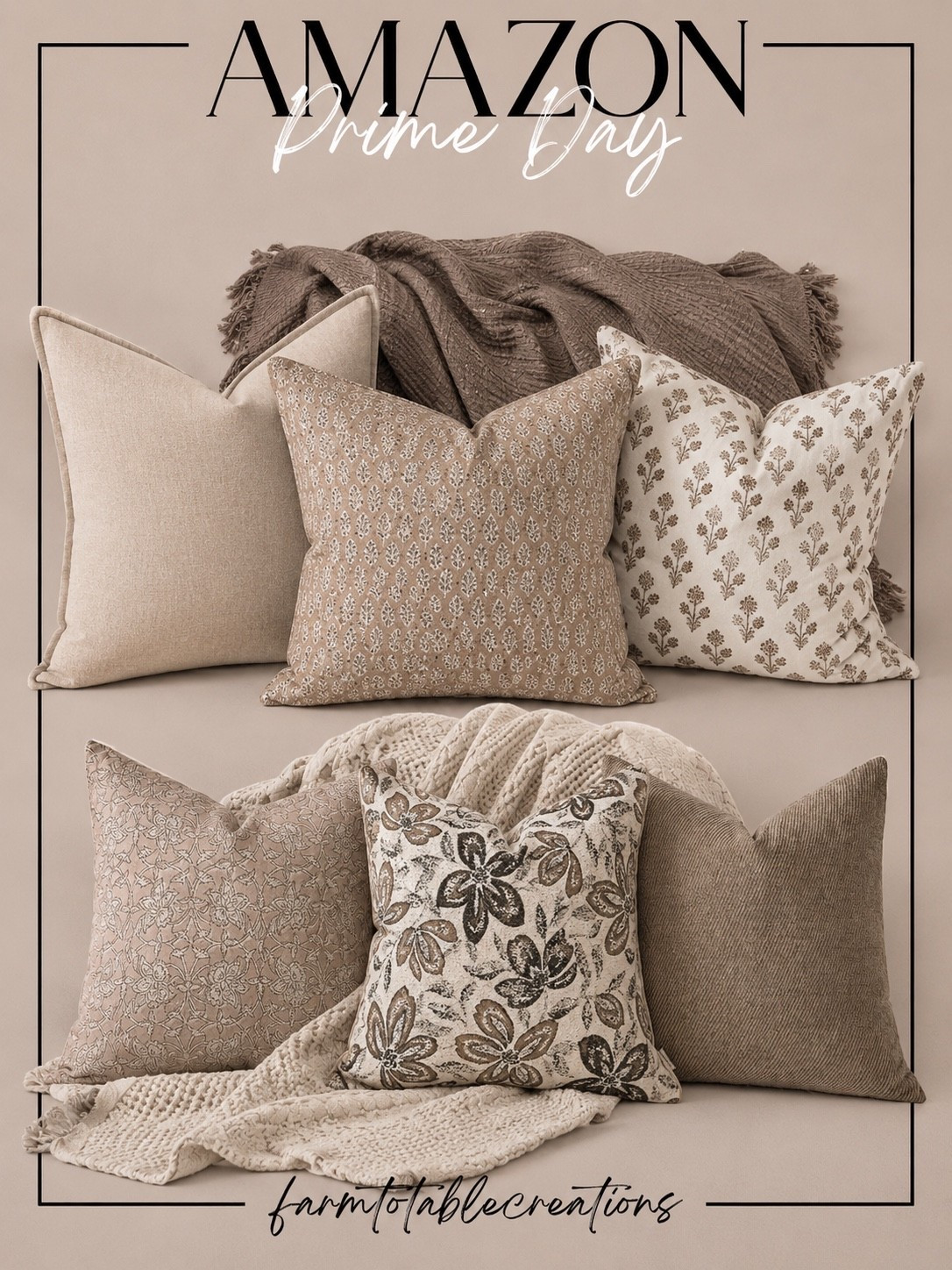 Amazon Prime Day Pillow Combos 🤎✨

Nothing refreshes a space faster than a new pillow combination, and these Prime Day finds are some of my favorites. From soft neutrals and subtle patterns to cozy textured throws, these designer-inspired combinations instantly make your living room, bedroom, or reading nook feel warm, layered, and collected without breaking the budget.

Follow @farmtotablecreations on Instagram for more cozy home finds and trending decor.

Whether you love timeless florals, soft block prints, or classic neutrals, these pillow pairings create that cozy, high-end designer look we all love. Prime Day is the perfect time to stock up on affordable home decor staples and give your space a seasonal refresh.

#LTKHome #AmazonPrimeDay #PrimeDayDeals #PillowCombo #HomeDecorFinds #CozyHome #LivingRoomDecor #BedroomDecor #NeutralDecor #DesignerInspired #AmazonHome #HomeStyling #FarmhouseDecor #LTKSaleAlert #HomeFinds

#LTKSaleAlert #LTKHome