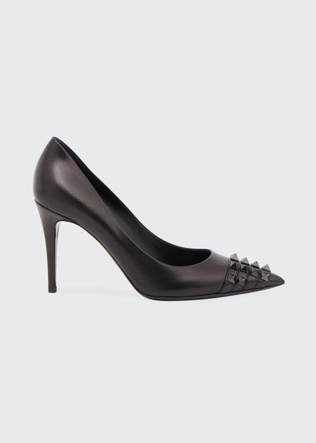 Valentino Garavani Alcove Rockstud Mixed Leather Pumps | Bergdorf Goodman