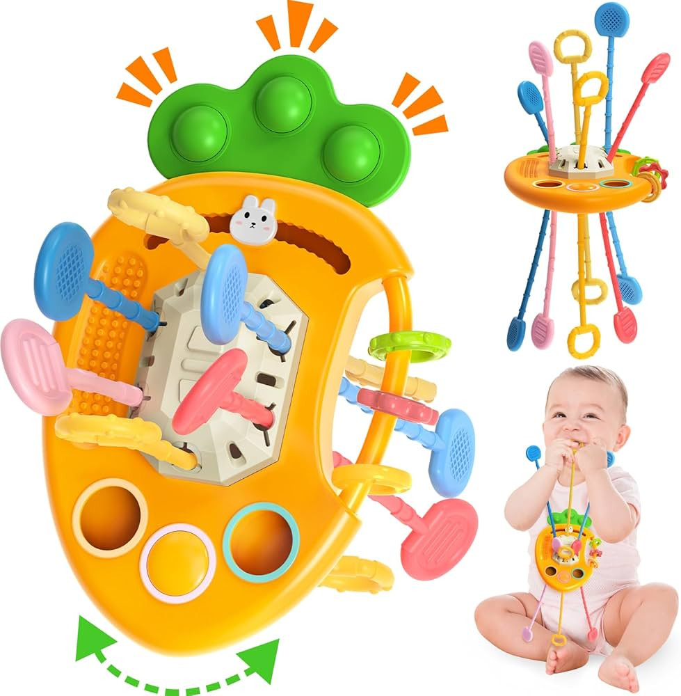 Baby Teething Toys, Baby Easter Basket Stuffers, Silicone Birthday Gift Montessori Toys for 1 2 3... | Amazon (US)