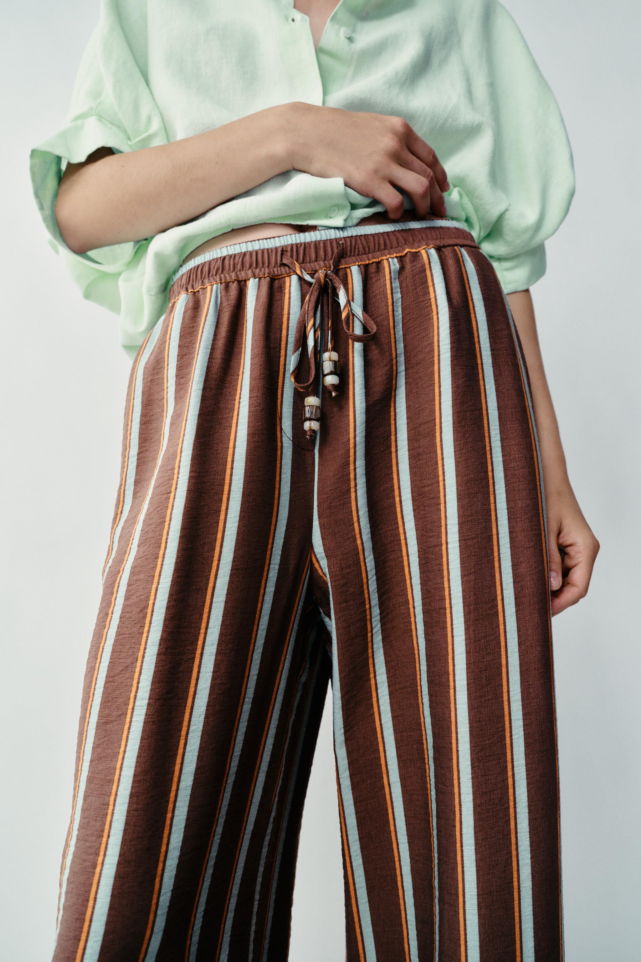 STRIPED WIDE-LEG TROUSERS | Zara UK