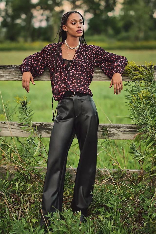 The Colette Faux Leather Pants | Anthropologie (US)