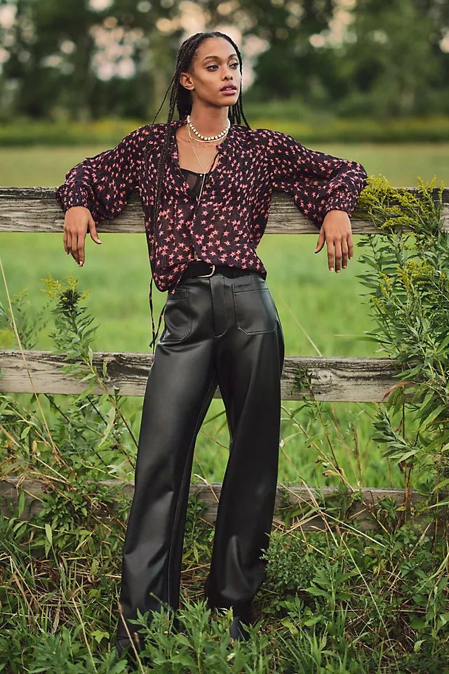 Maeve The Colette Faux Leather Pants | Anthropologie (US)