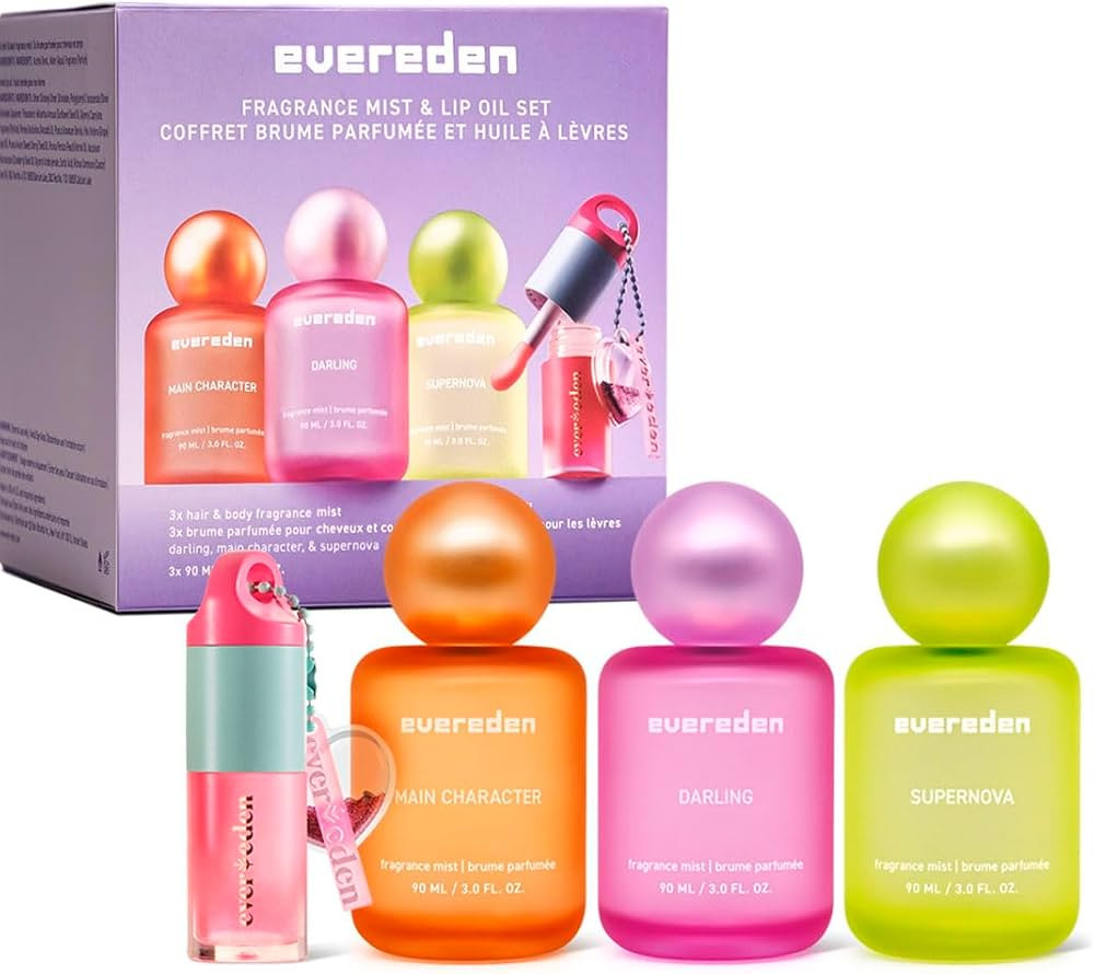 Evereden Kids Fragrance Gift Set – 3 Hair & Body Mists + Tinted Lip Oil | Clean, Vegan, Non-Tox... | Amazon (US)