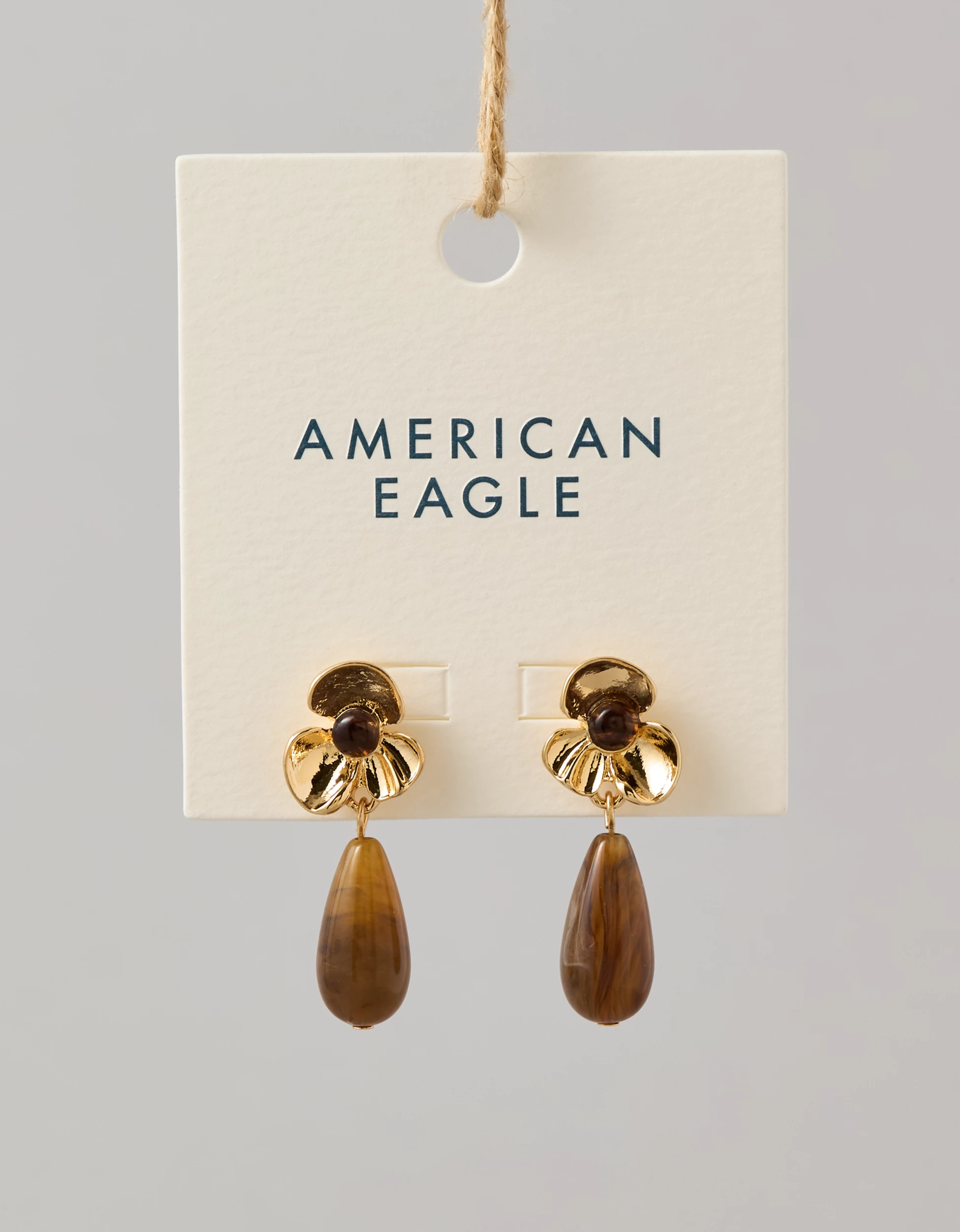 AE Brown Floral Earring | American Eagle Outfitters (US & CA)