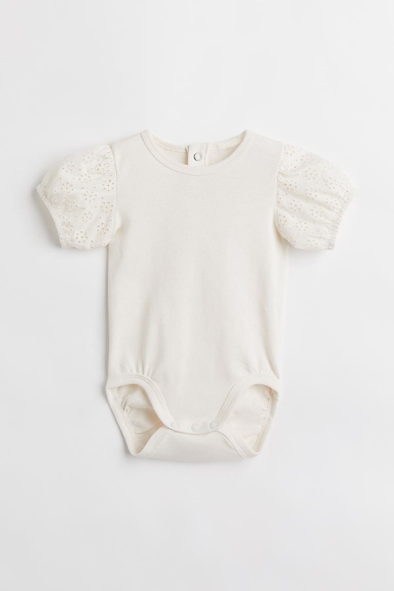 Bodysuit with Eyelet Embroidery | H&M (US + CA)