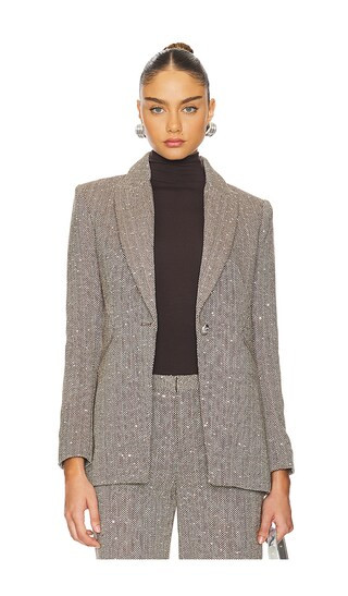 Sheila Structured Blazer in Olive & Ecru | Revolve Clothing (Global)