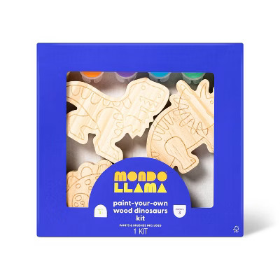3pk Paint-Your-Own Wood Dinosaur Set - Mondo Llama™ | Target
