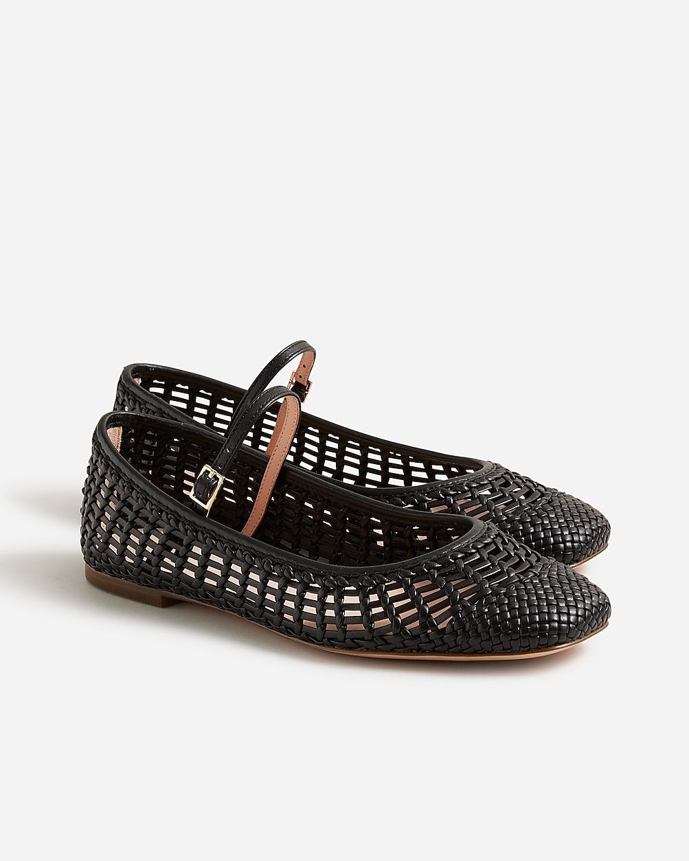 Quinn woven ballet flats in leather | J.Crew US