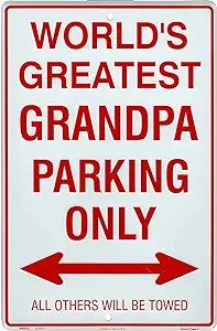 Hangtime World's Greatest Grandpa Parking Only 8x12 inch Sign | Amazon (US)