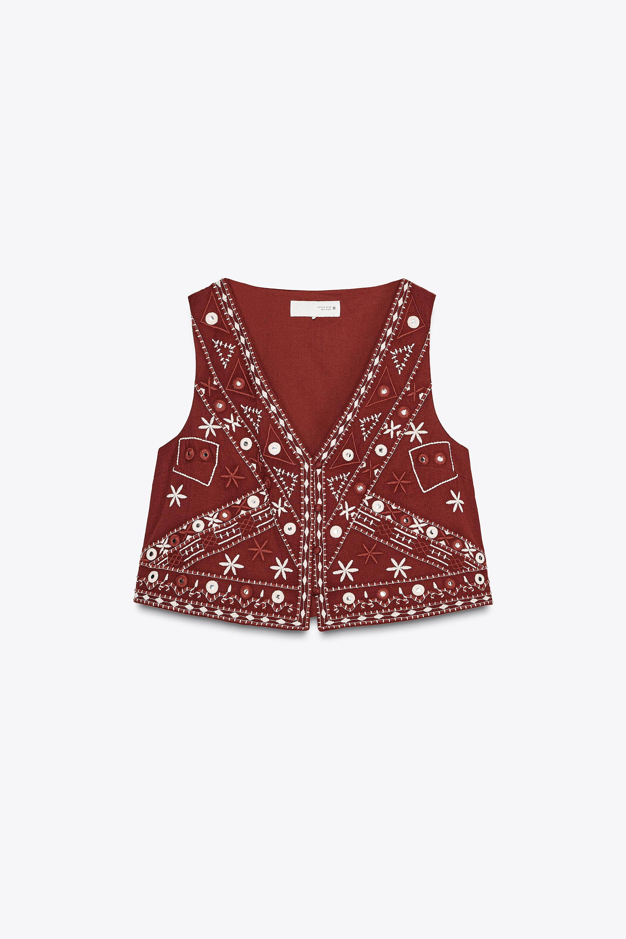 EMBROIDERED MIRROR VEST | Zara US