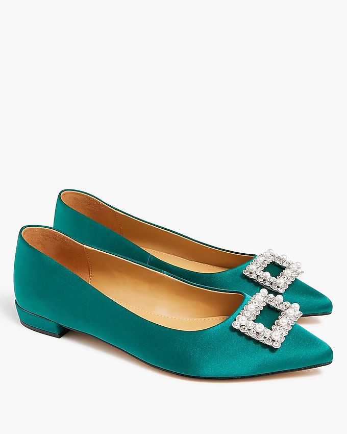 Crystal-embellished pointed-toe flats | J.Crew Factory