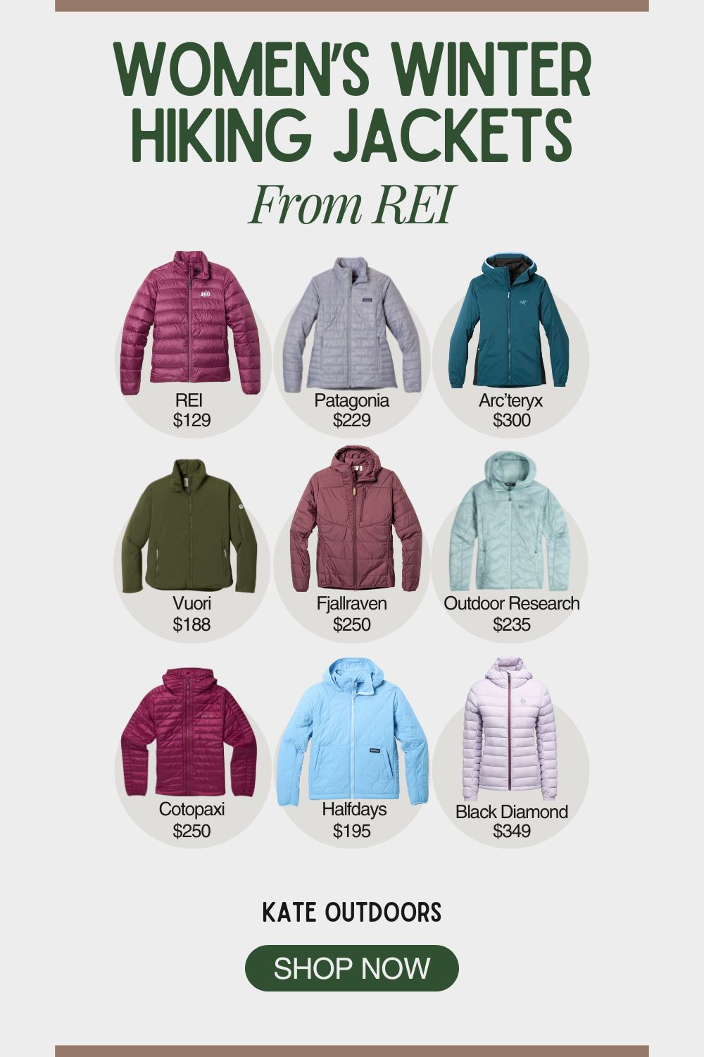 Looking for a new hiking jacket this winter? Check out these 9 styles available at REI!

REI, Patagonia, Arc'teryx, Vuori, Fjallraven, Outdoor Research, Cotopaxi, Halfdays, Black Diamond 

 #LTKGiftGuide #LTKSeasonal #LTKActive