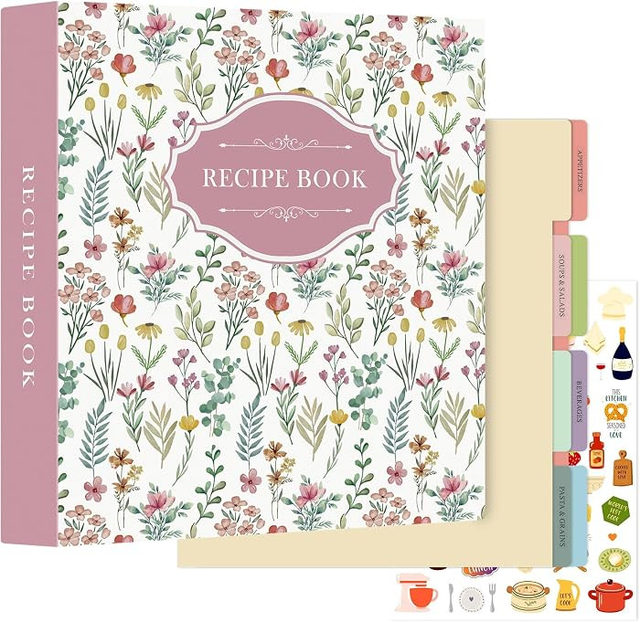 Lanpn Recipe Binder 8.5x11 3 Ring Kit, Blank Organizer Recipe Binder Waterproof Cookbook to Write... | Amazon (US)