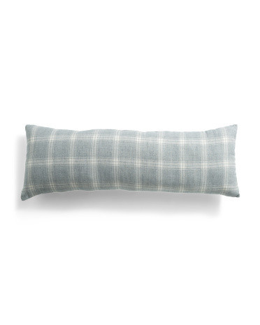 Made In Usa 14x36 Linen Bennet Check Pillow | TJ Maxx
