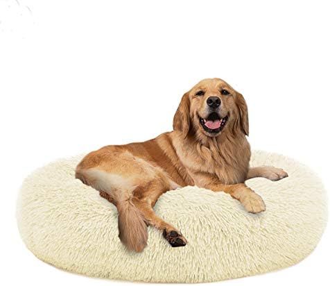 PUPPBUDD Calming Dog Bed Cat Bed Donut for Pets up to 35 lbs, Faux Fur Pet Bed Self-Warming Donut... | Amazon (US)