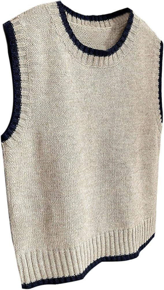 Floerns Women's Casual Sweater Vest Sleeveless Crew Neck Knit Wear Pullover Top | Amazon (US)