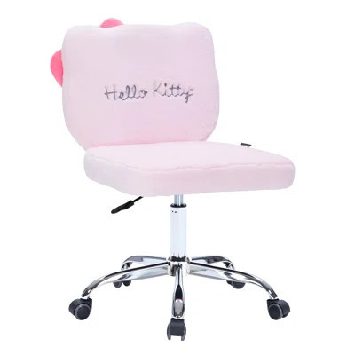 Hello Kitty Kawaii Swivel Vanity Chair for Makeup Room with Wheels Rolling, Comfy Polyurethane Foam | Wayfair North America
