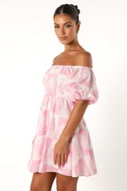 Rocco Off Shoulder Mini Dress - Pink | Petal & Pup (US)