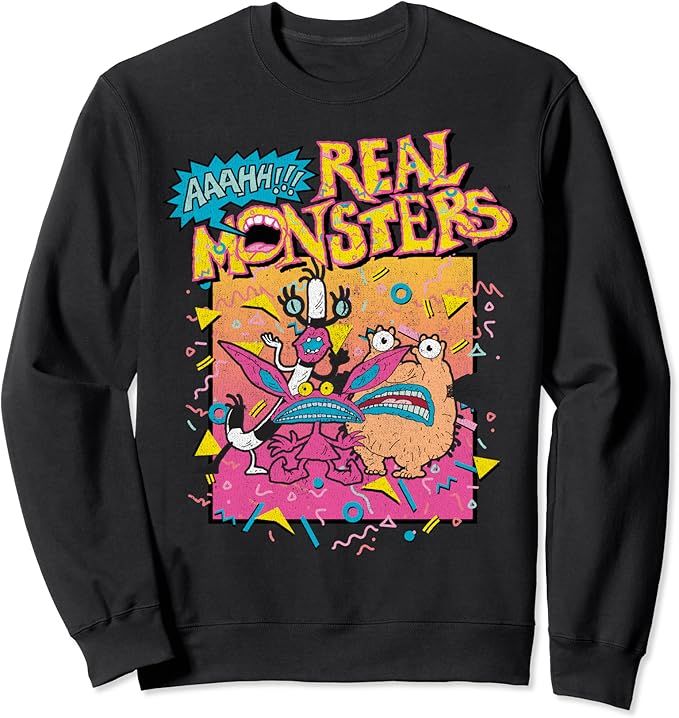 Aaahh!!! Real Monsters Classic Retro Poster Sweatshirt Sweatshirt | Amazon (US)