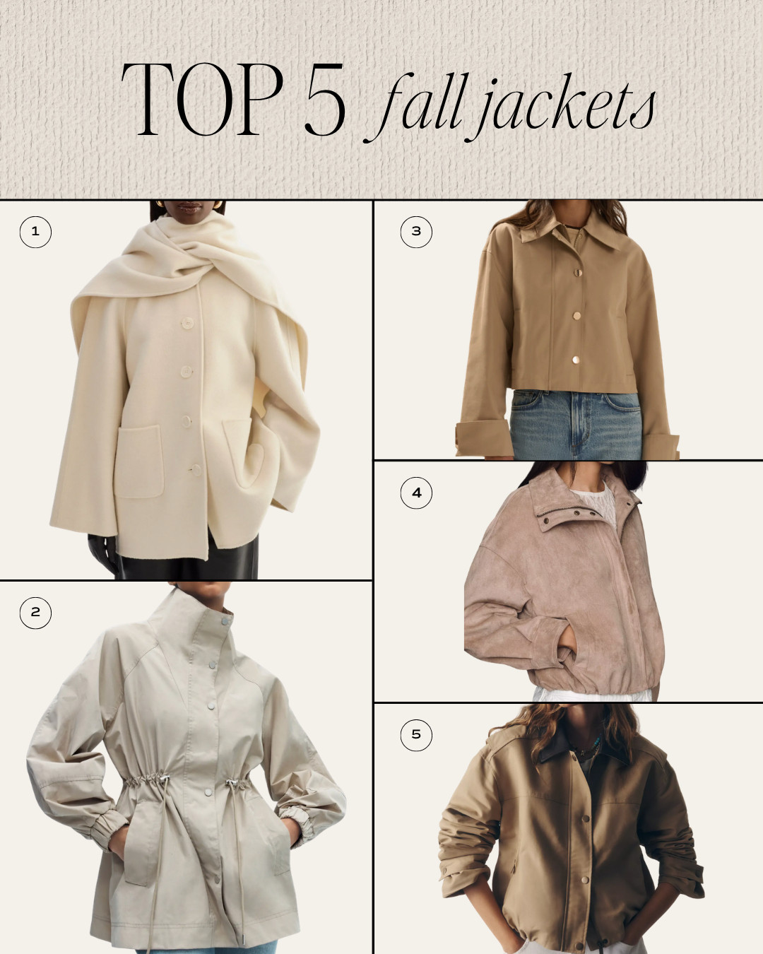My top five fall jackets this season. Chic and perfect for everyday wear.

#LTKSeasonal