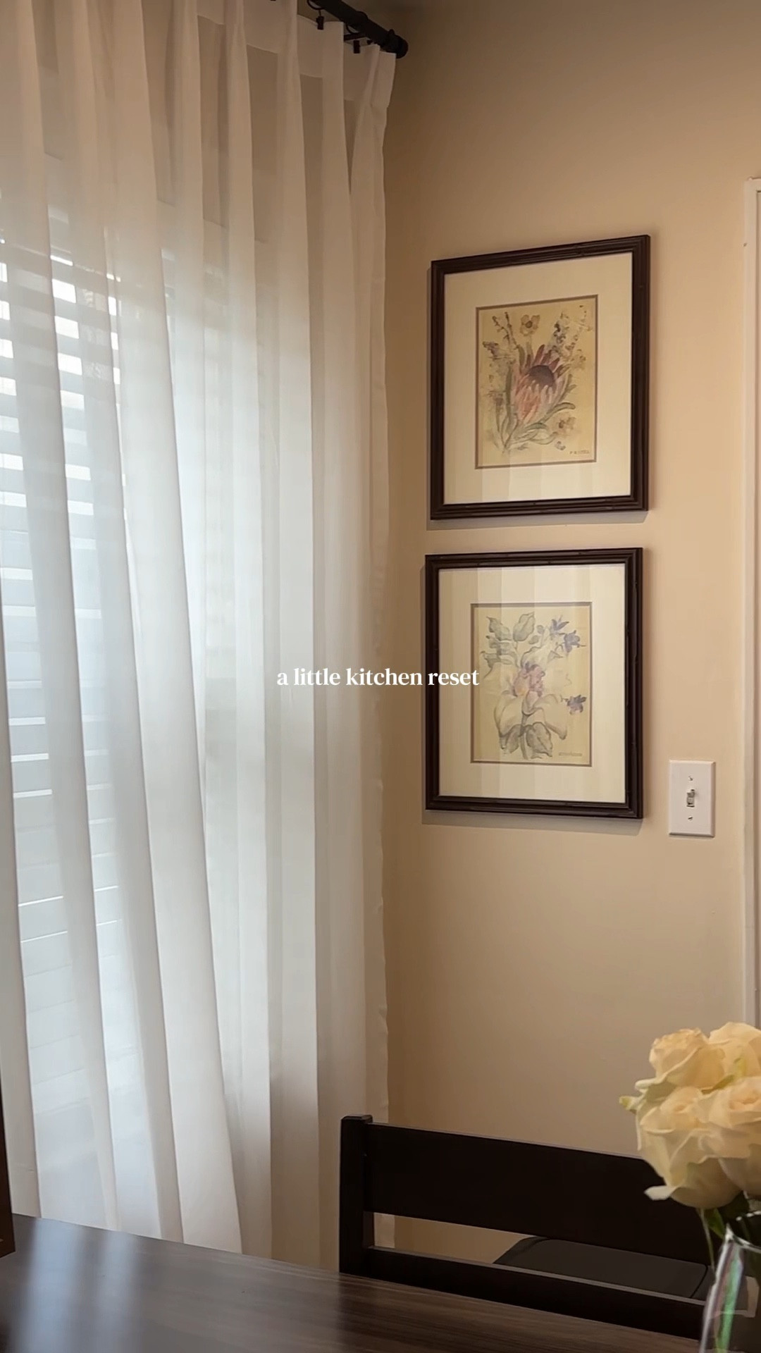 In that in-between decor phase🤍 Fresh flowers, a few neutral touches, and calling it good for now.

Neutral home, kitchen reset, cozy aesthetic, kitchen decor, small home inspo, small kitchen inspo, neutral home decor 