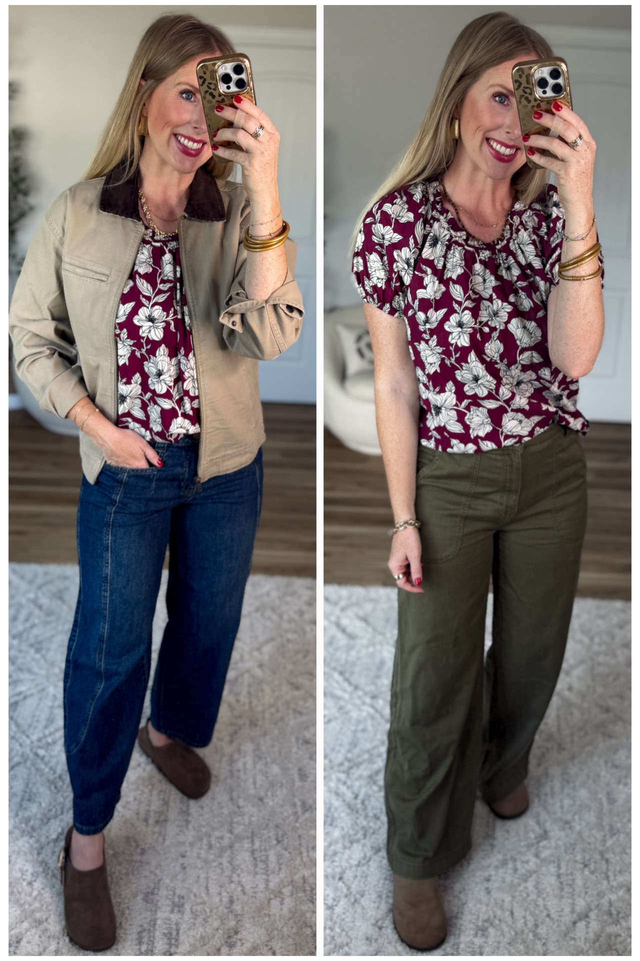 2 ways to wear this fall floral top from Walmart!

#LTKootd