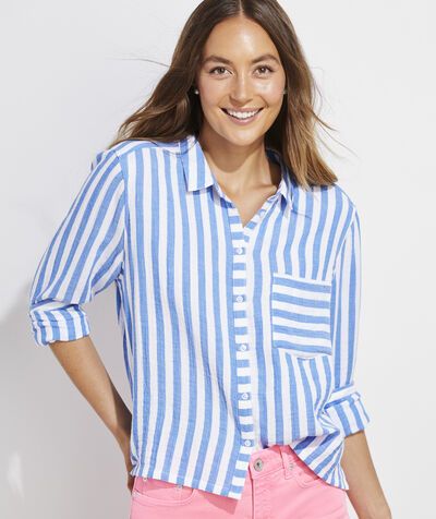 Seastitch Double Gauze Breezy Stripe Button-Down | vineyard vines