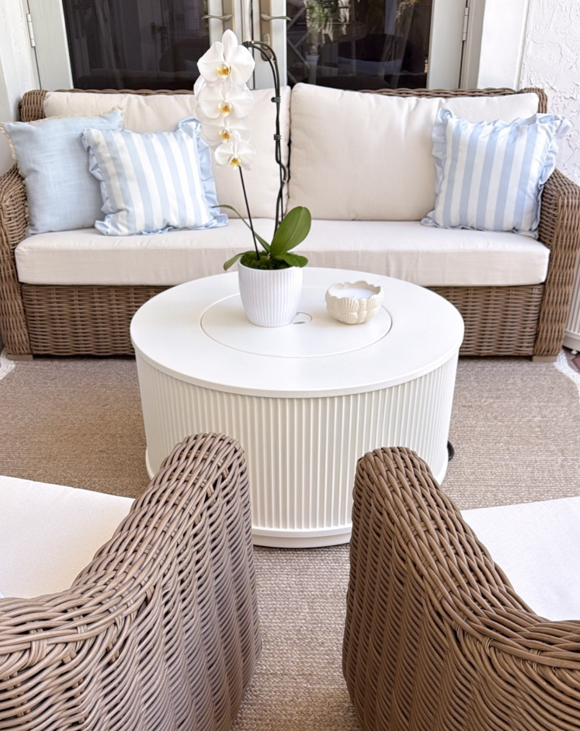 Patio refresh for summer! We’ve been needing new furniture out here and I couldn’t be happier with what we chose. The chairs swivel and rock and are really comfortable! I’m also so excited to use this fire pit table ☺️

My Texas house, Better Homes & Garden, Target, Walmart, outdoor decor, patio furniture, coffee table, citronella candle, outdoor rug, pillows, cabana, wicker furniture, look for less, affordable finds, new arrivals, fancythingsblog 


#LTKSeasonal #LTKHome