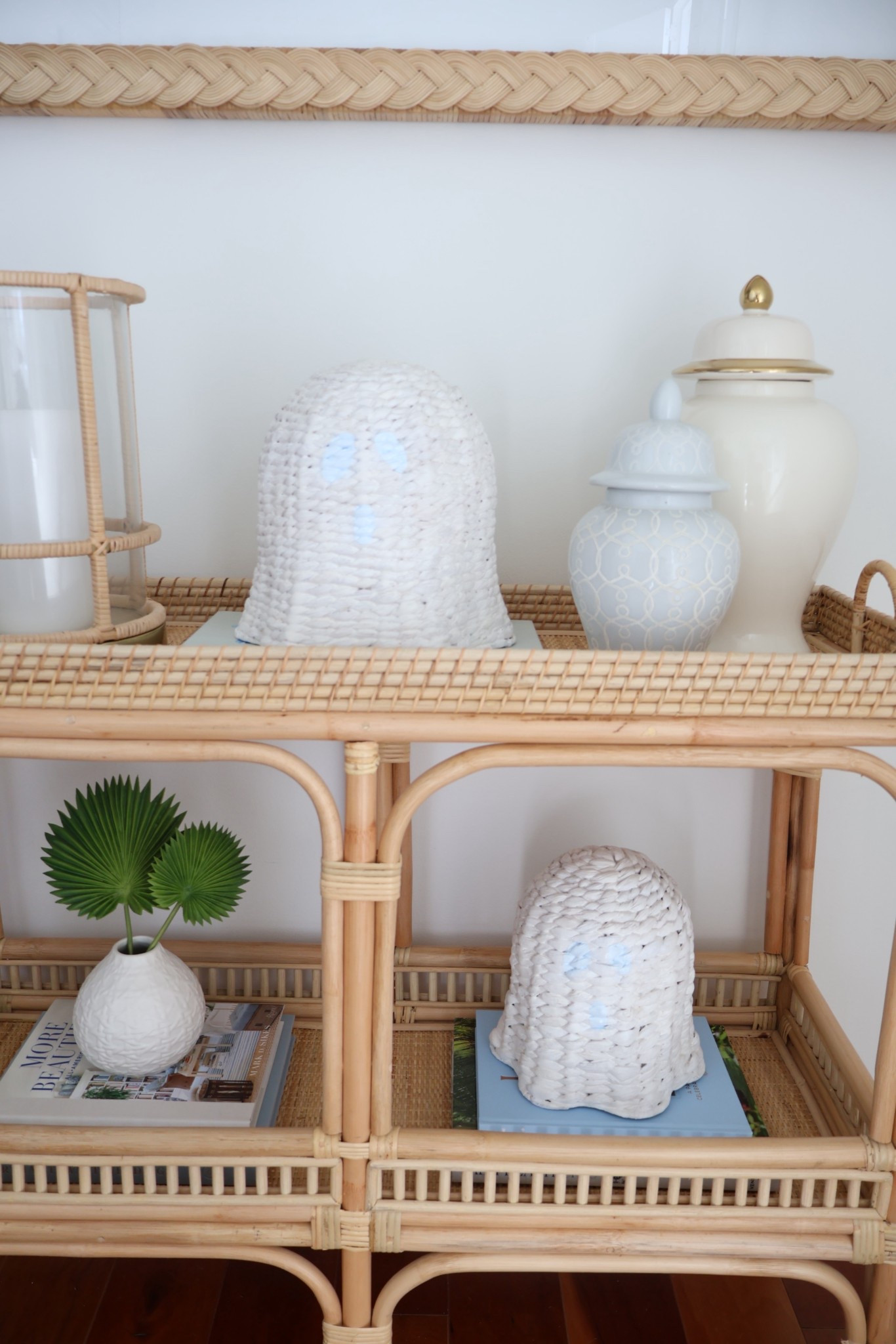 Modified these white woven seagrass ghosts from HomeGoods to be the best neutral coastal home Halloween decor!

#LTKHome #LTKSeasonal #LTKFindsUnder50