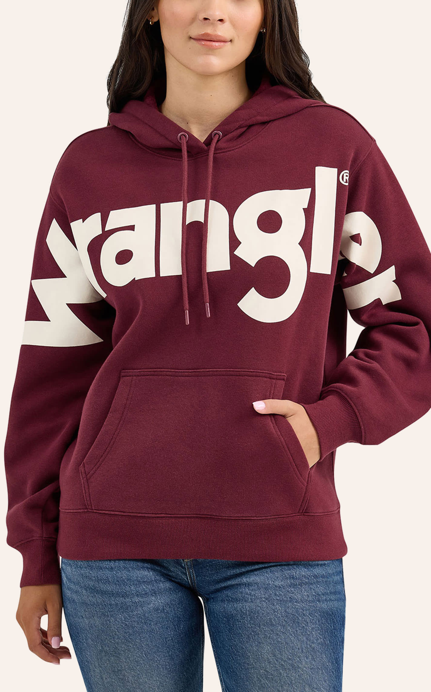 Wrangler Retro Ladies Wrangler Logo Maroon Hoodie - S - From Cavender's - Women's | Cavender's