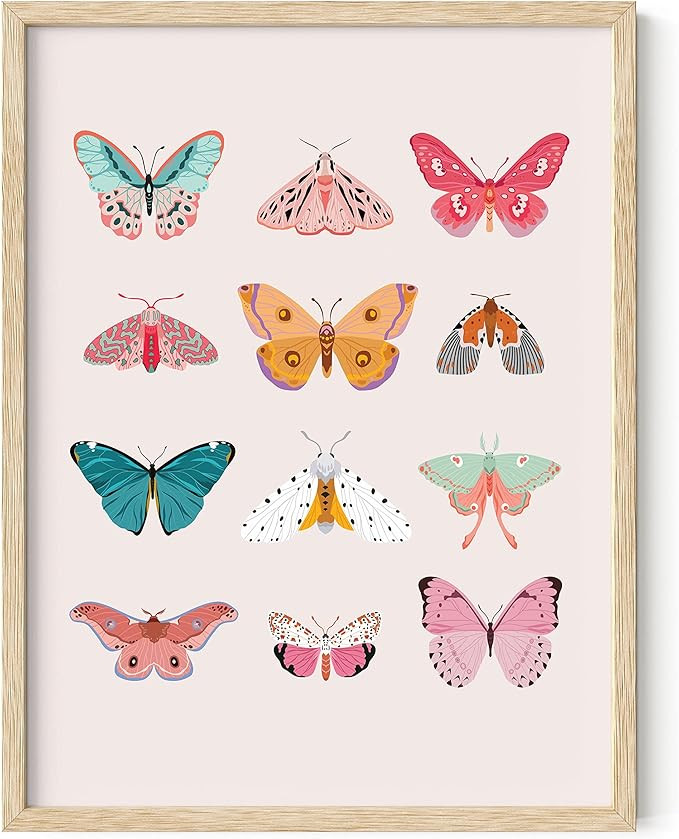 HAUS AND HUES Vintage Butterfly Posters & Prints - Wall Art Decor, Monarch Art Prints, Butterflie... | Amazon (US)