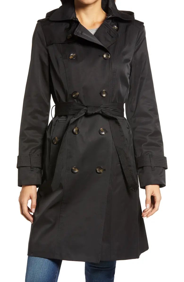 London Fog Double Breasted Trench Coat With Removable Hood | Nordstrom | Nordstrom