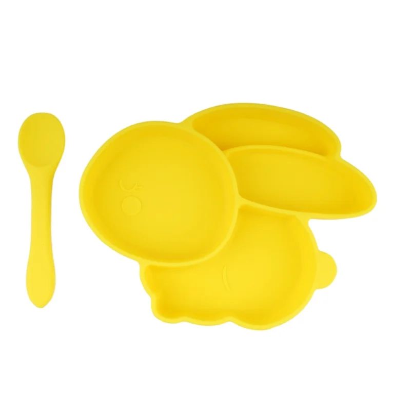 Easter Yellow Silicone Bunny Plate Set with Spoon, 6.11" x 7.97", by Way To Celebrate | Walmart (US)