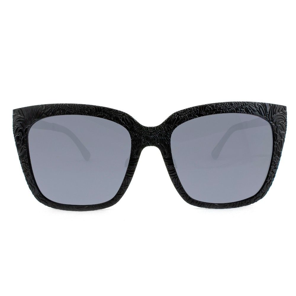 Women's Square Sunglasses With Smoke Flash Lens - A New Day Black | Target