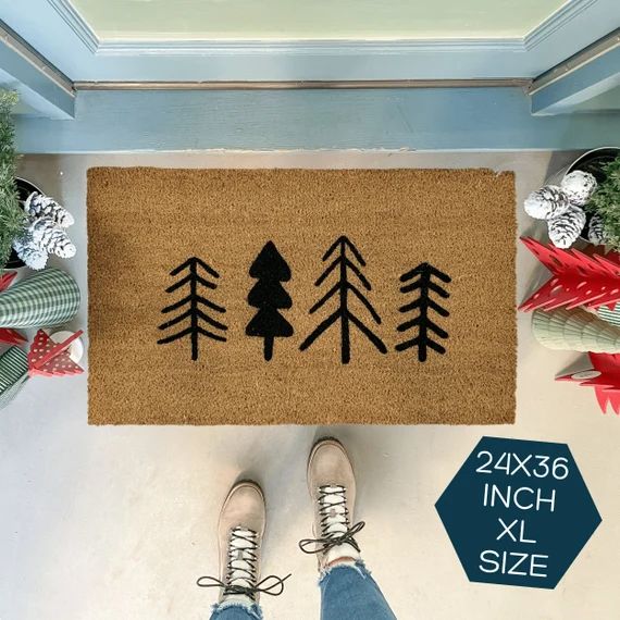 Double Front Door Mat, Large Christmas Doormat, Winter Doormat,  Holiday Door Mat, Christmas Deco... | Etsy (US)