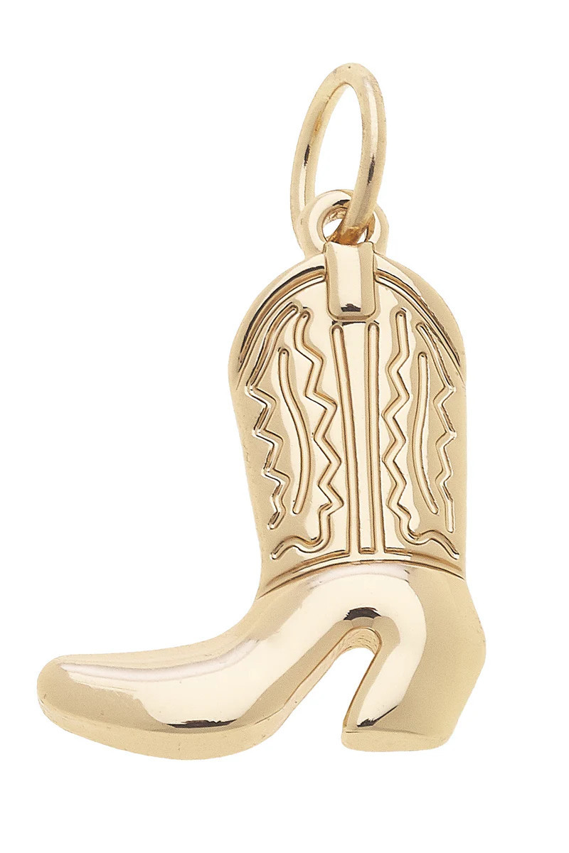 Cowboy Boot Charm in Shiny Gold | CANVAS