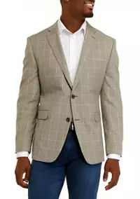 Lands' End Men's Brown Houndstooth Plaid Sport Coat | Belk