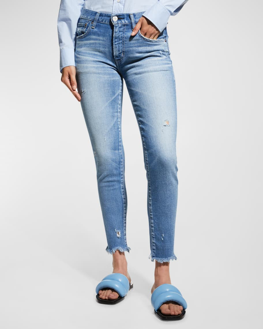 MOUSSY VINTAGE Diana Distressed Skinny Long Jeans | Neiman Marcus