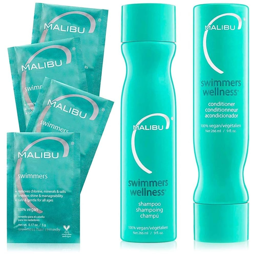 Malibu C Swimmers Wellness Shampoo and Conditioner + Hair Mask Summer Essentials Kit - Adults & K... | Amazon (US)