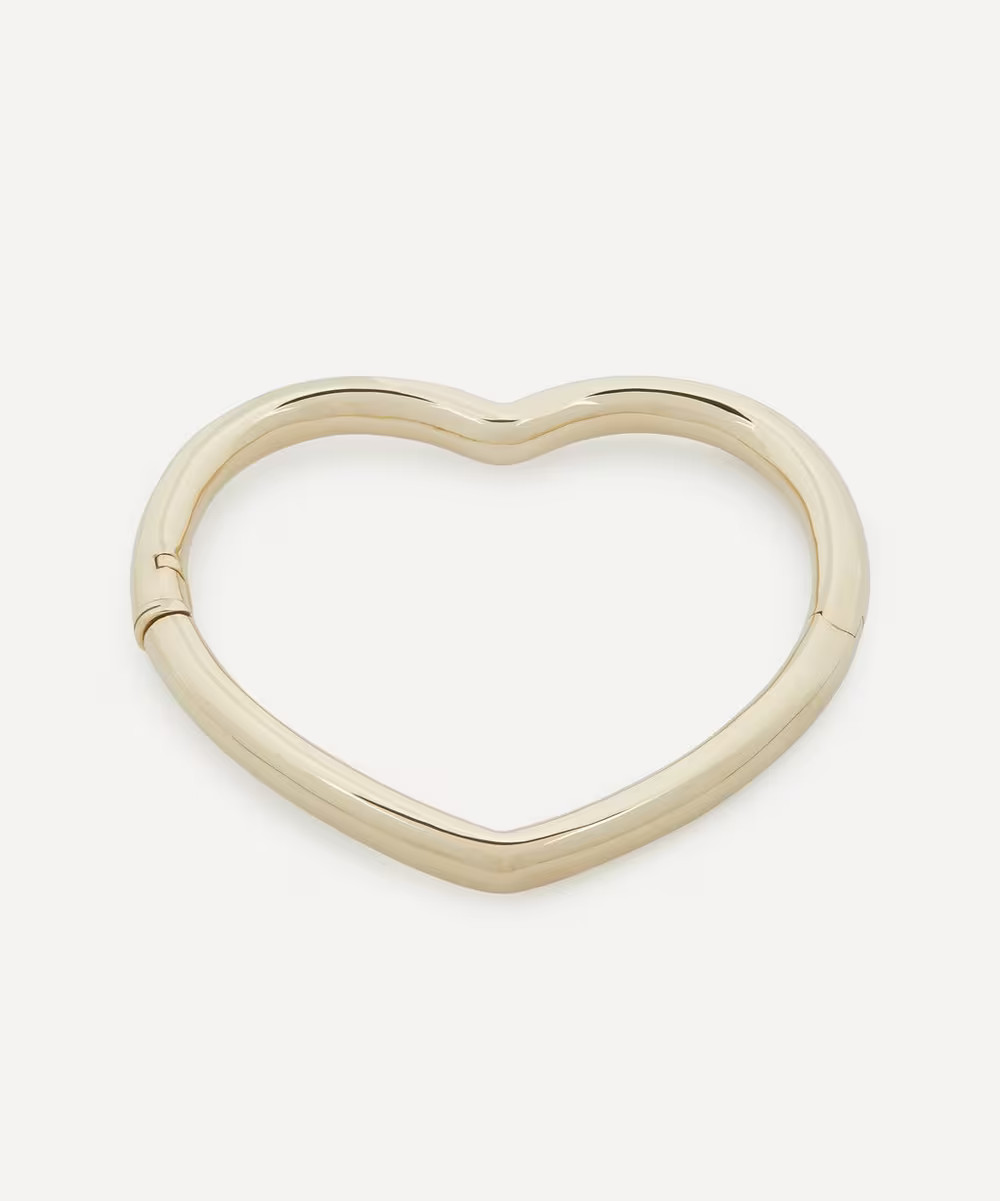 9ct Gold Jonc Coeur Lisse Bangle Bracelet | Liberty London (UK)