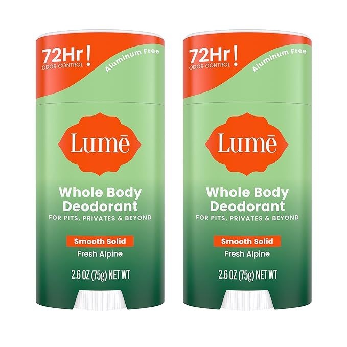 Lume Whole Body Deodorant - Smooth Solid Stick - 72 Hour Odor Control - Aluminum Free, Baking Sod... | Amazon (US)