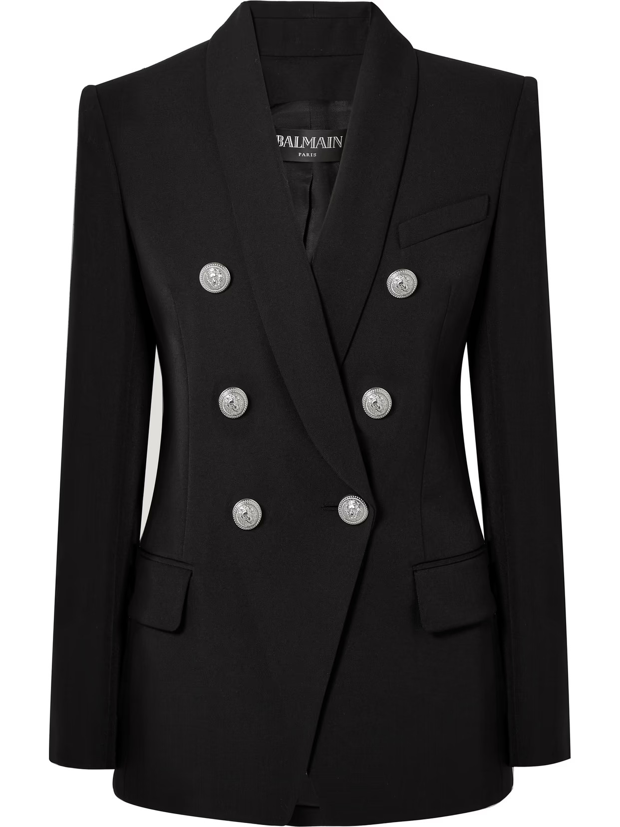 Balmain - Double-breasted Wool Blazer - Black | NET-A-PORTER (UK & EU)