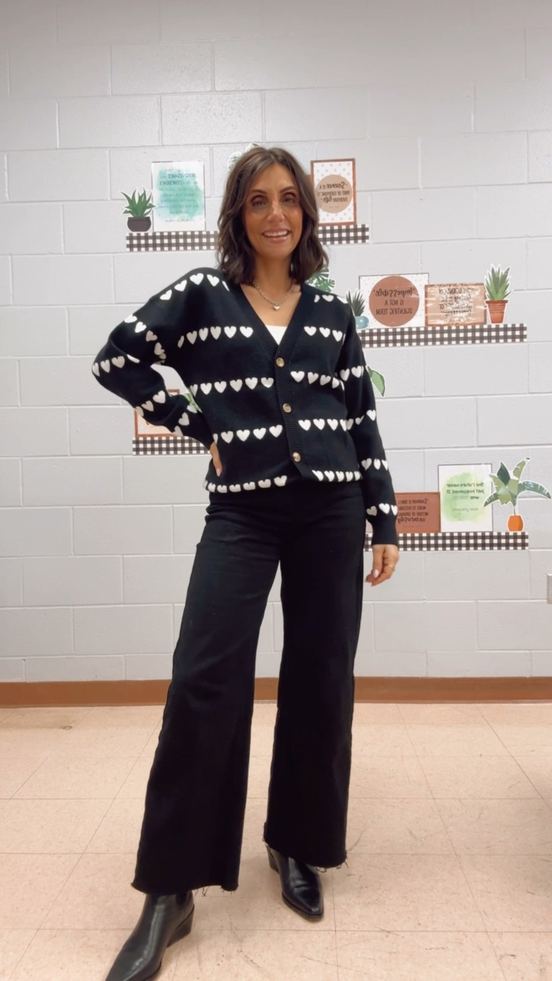 Amazon heart cardigan 
Valentine’s Day outfit 
Amazon jeans 

#LTKdayinmylife #LTKValentine #LTKWorkwear