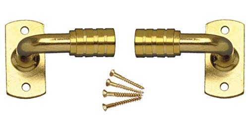 Shade Doctor of Maine 3/8" Rodding 1" Outside Mount Extension Gooseneck Rod Brackets - Brass Plated  | Amazon (US)