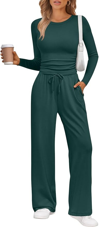 LILLUSORY 2 Piece Lounge Sets for Women Fall Outfits 2025 Two Piece Travel Sweatsuits Business Ca... | Amazon (US)