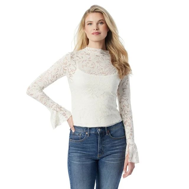 Jessica Simpson Women's and Women's Plus Lace Knit Top | Walmart (US)